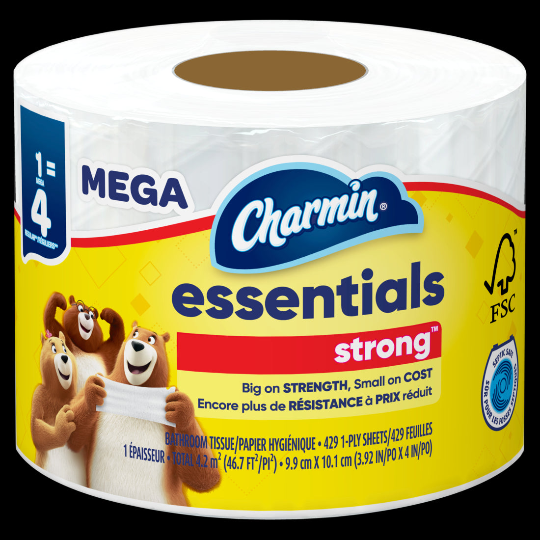 Charmin Essentials Strong Toilet Paper Mega Roll - (1x429)ct/36pk