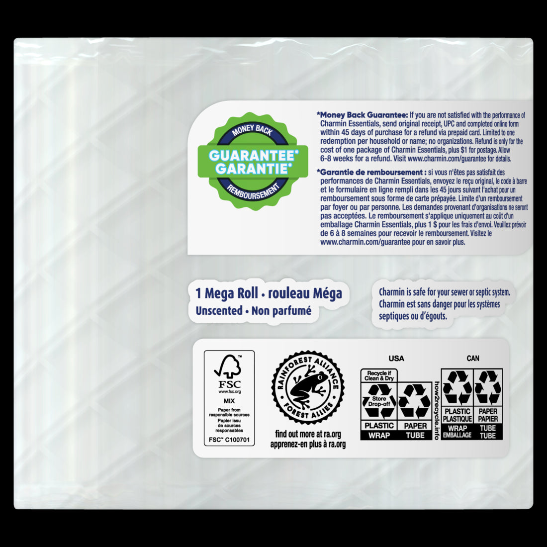 Charmin Essentials Strong Toilet Paper Mega Roll - (1x429)ct/36pk