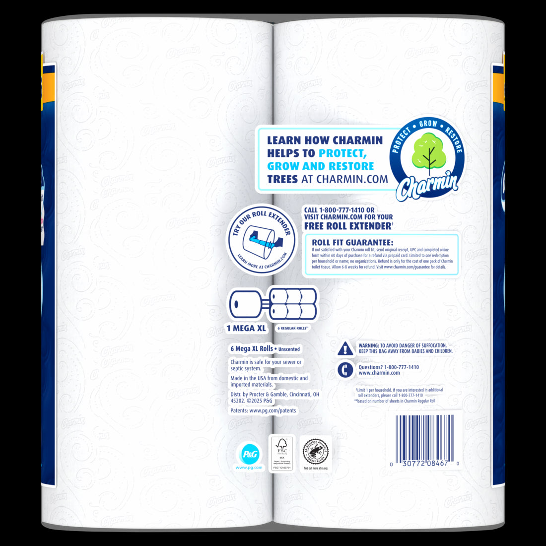 Charmin Ultra Soft Toilet Paper Mega XL Rolls - (6x336)ct/3pk