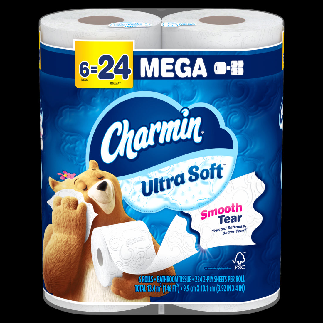 Charmin Ultra Soft Toilet Paper Mega Rolls - (6x224)ct/4pk