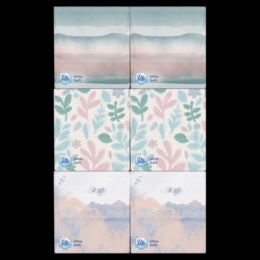 Puffs Ultra Soft Facial Tissues Mega Cube Boxes - (6x72)ct/4pk