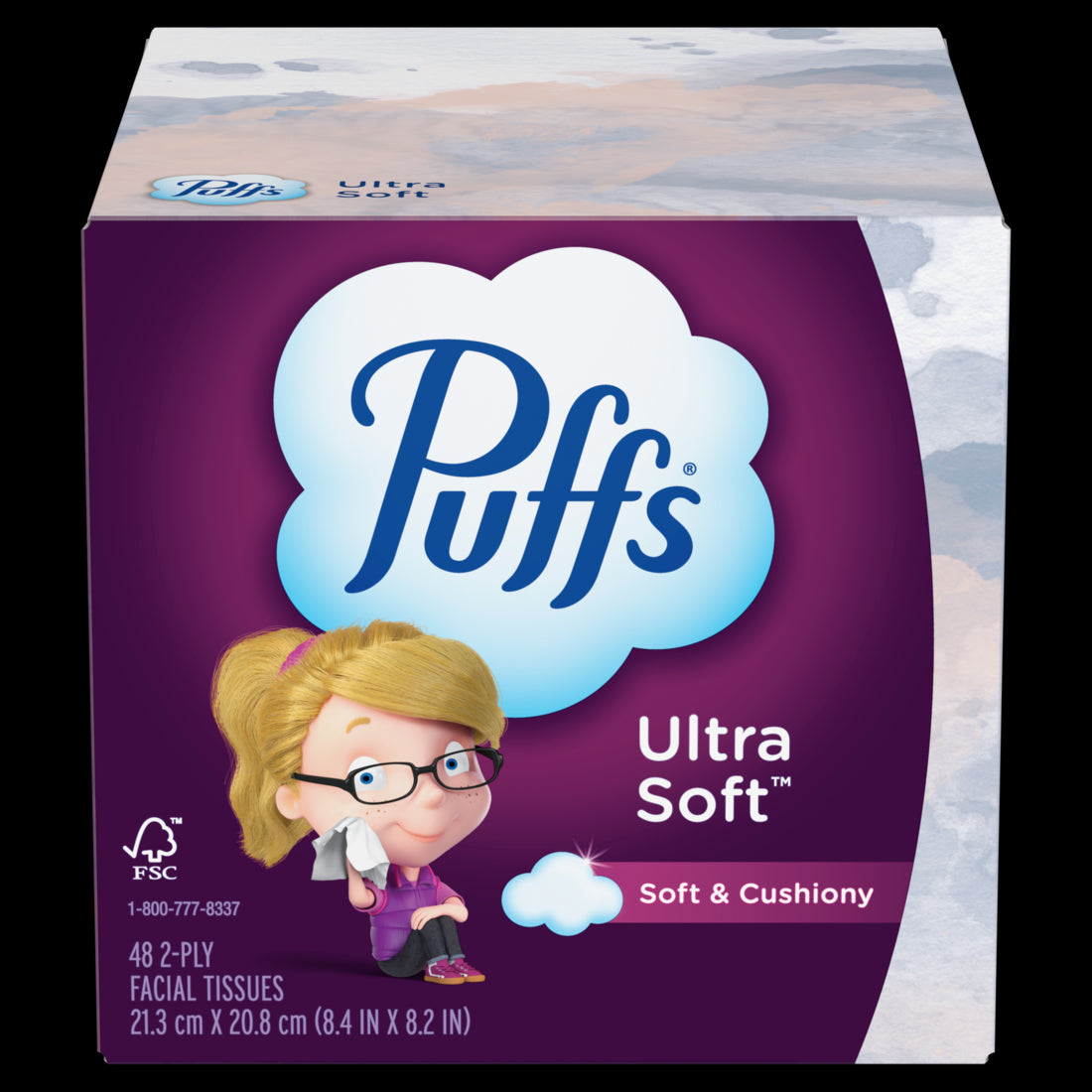 Puffs Ultra Soft Facial Tissues Cube Box - 48ct/24pk