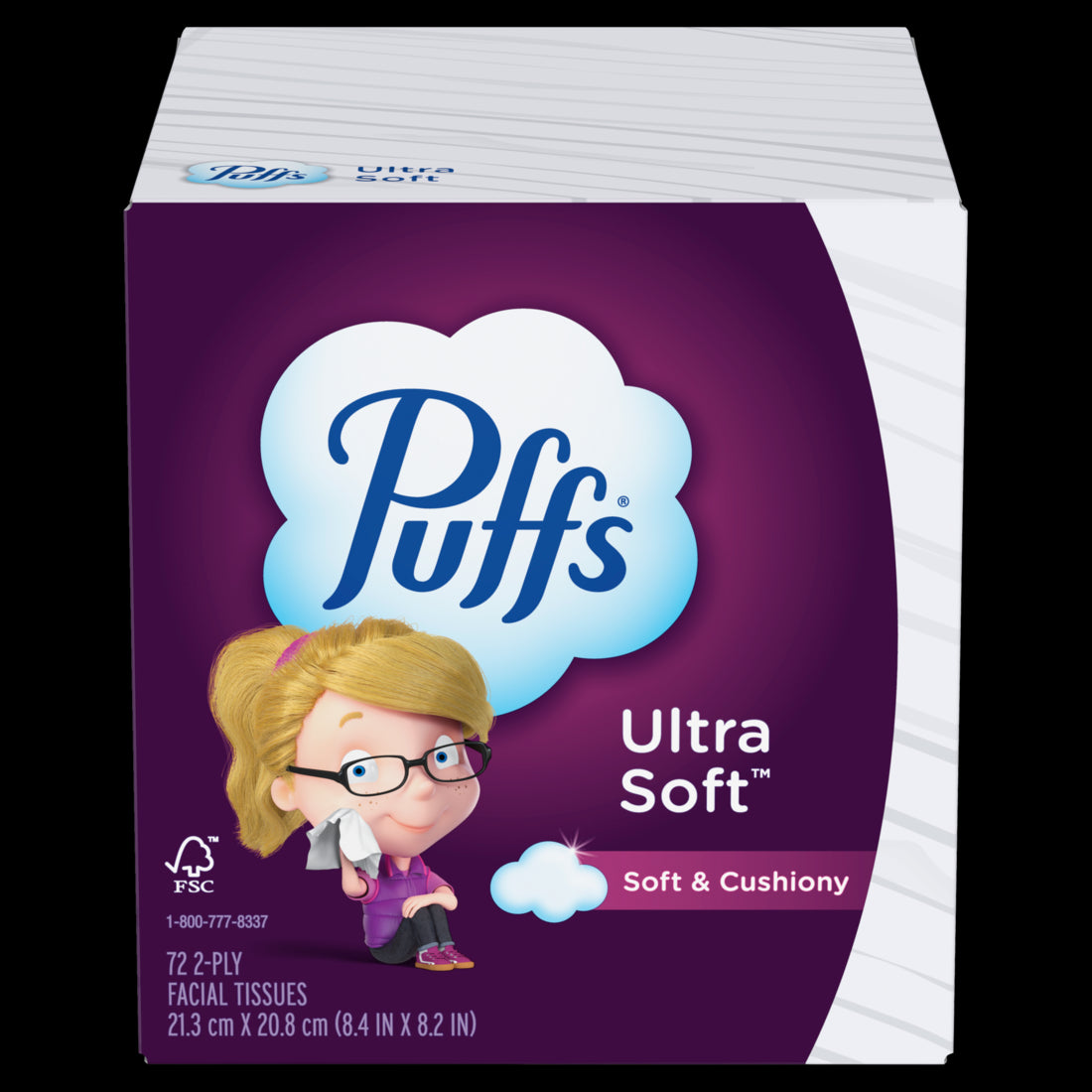 Puffs Ultra Soft Facial Tissues Mega Cube Box - 72ct/18pk