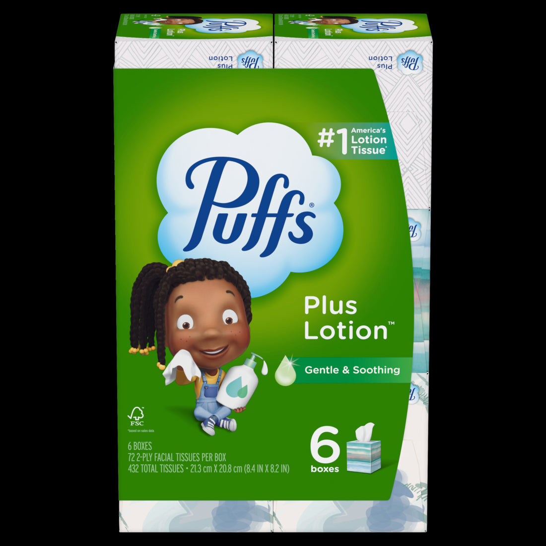 Puffs Plus Lotion Facial Tissue Mega Cube Boxes - (6x72)ct/4pk