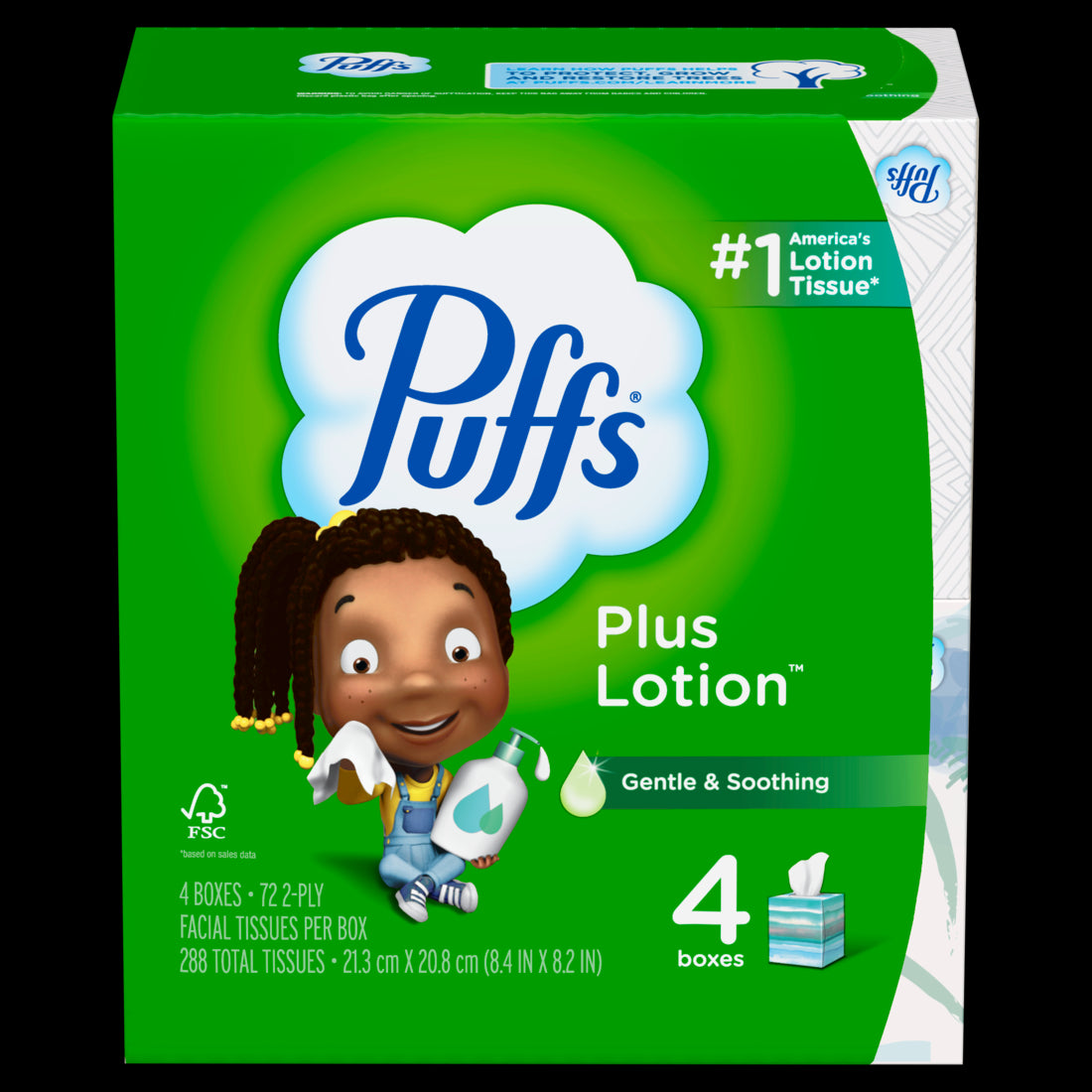 Puffs Plus Lotion Facial Tissue Mega Cube Boxes - (4x72)ct/6pk