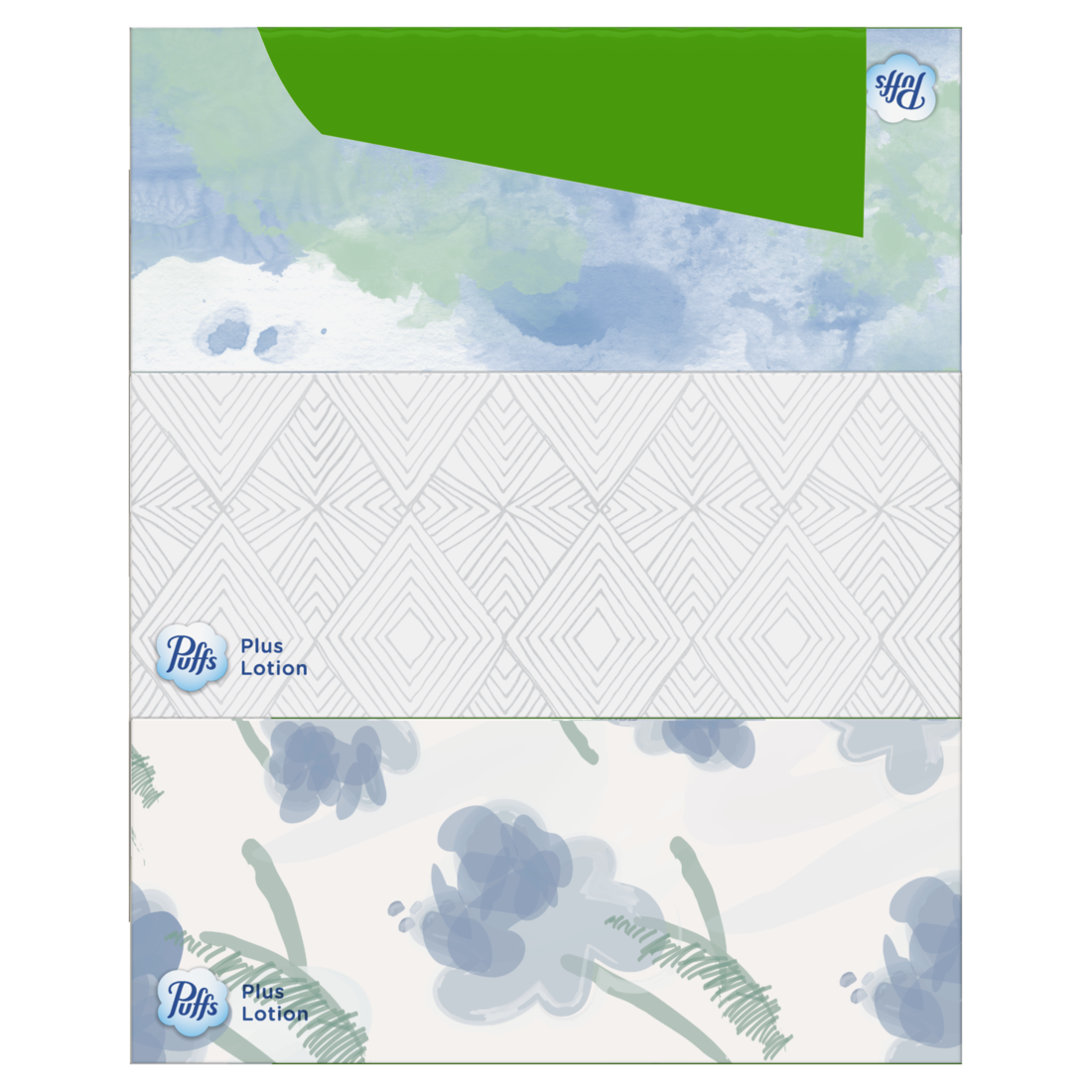 Puffs Plus Lotion Facial Tissue Family Size Boxes - (3x124)ct/8pk