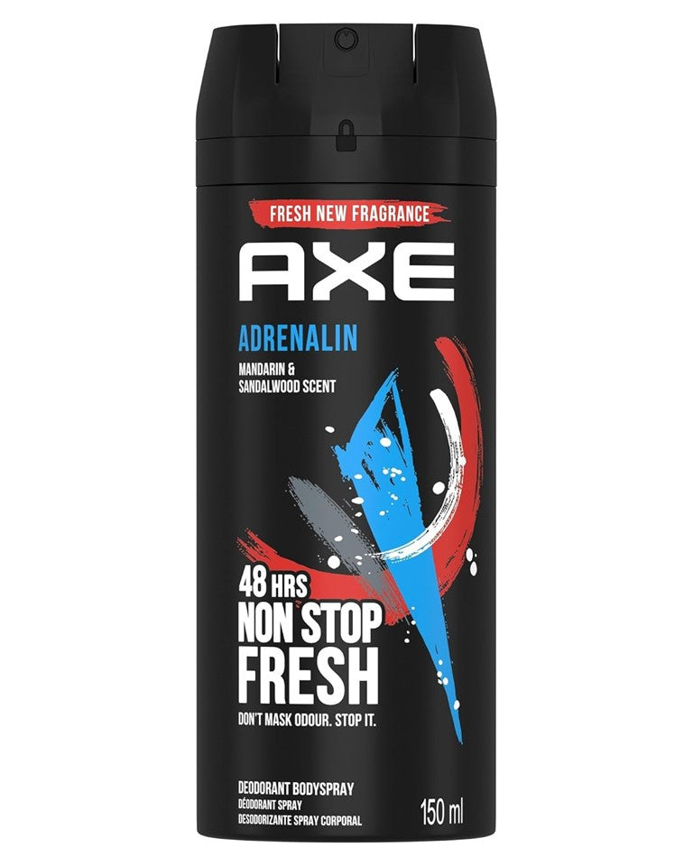 Axe Deodorant Body Spray Adrenalin - 5.0oz/150ml/6pk
