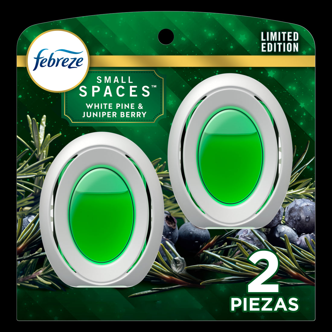 Febreze Small Spaces Holiday Air Freshener Winter Spruce Scent - 2ct/6pk