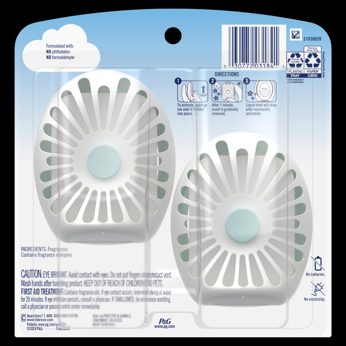 Febreze Small Spaces Holiday Air Freshener Winter Spruce Scent - 0.25oz/2pk