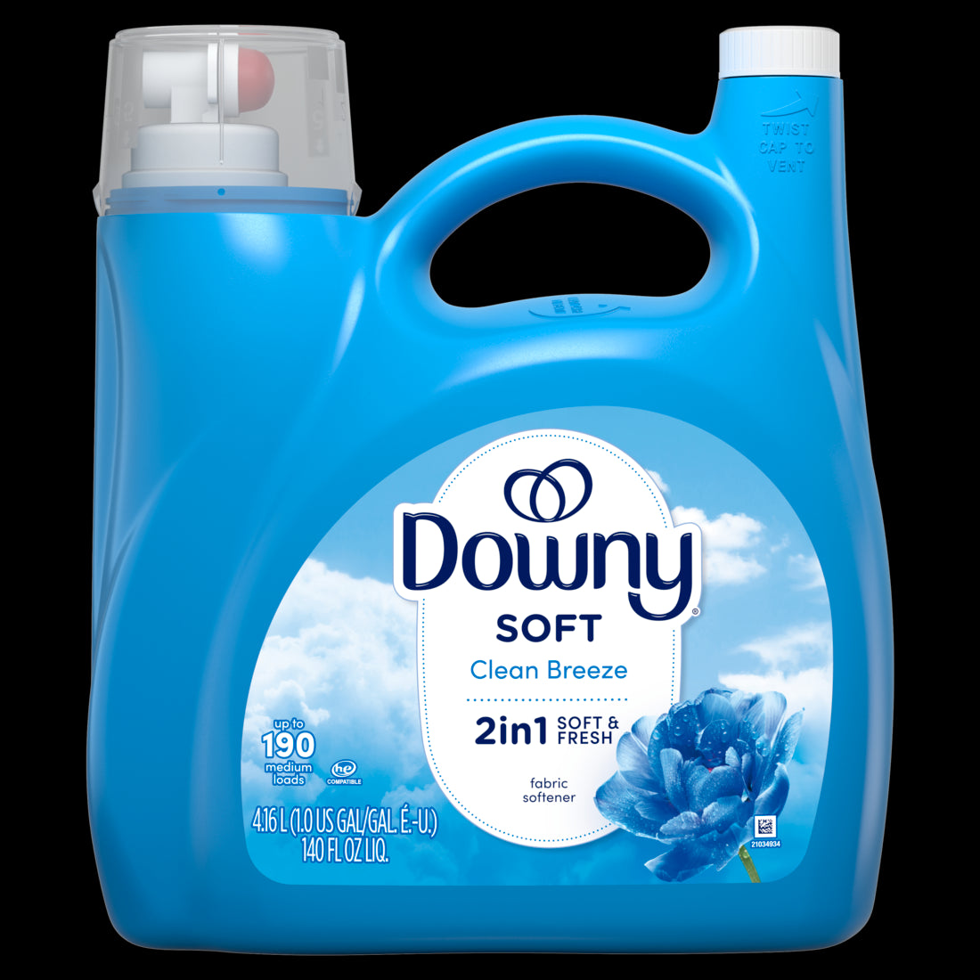 Downy Ultra Laundry Liquid Fabric Softener Clean Breeze 190 Loads - 140oz/4pk