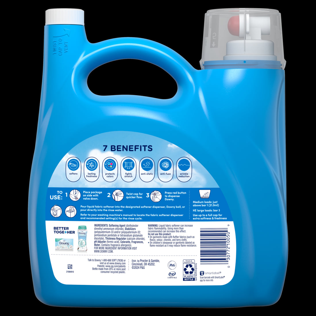 Downy Ultra Laundry Liquid Fabric Softener Clean Breeze 190 Loads - 140oz/4pk