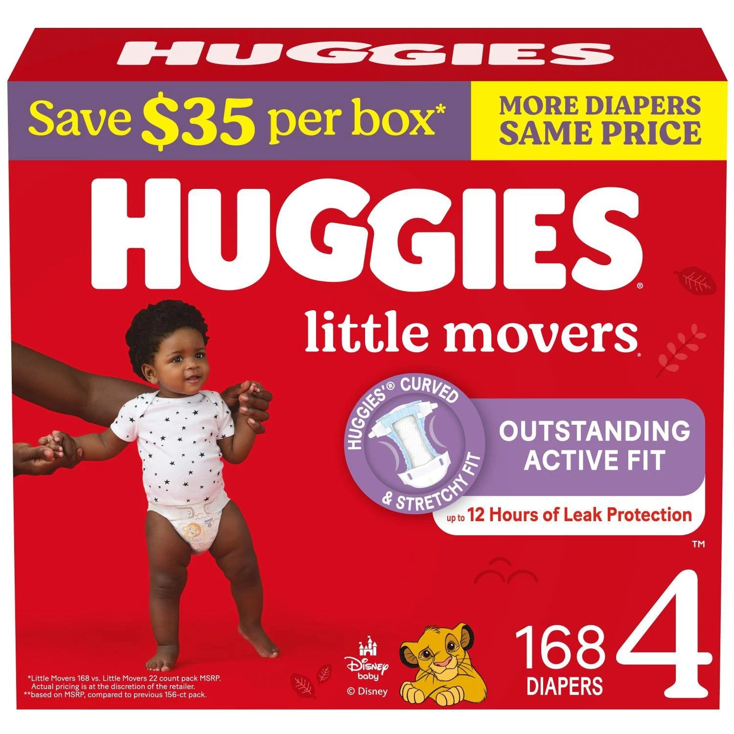 Huggies Little Movers Baby Diapers Size 4 - 168ct/1pk