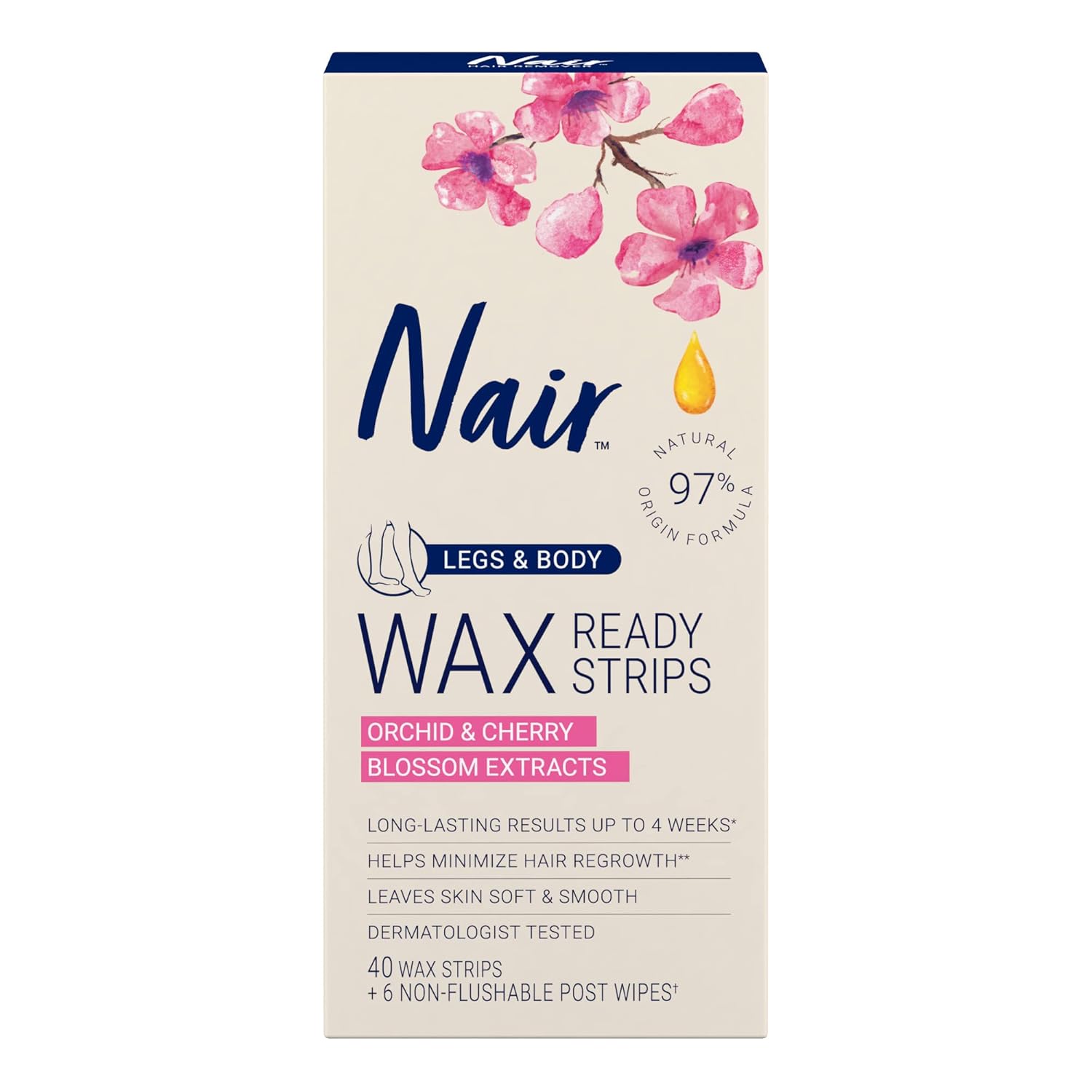 Nair Wax Strips Body - (3x40)ct/4pk