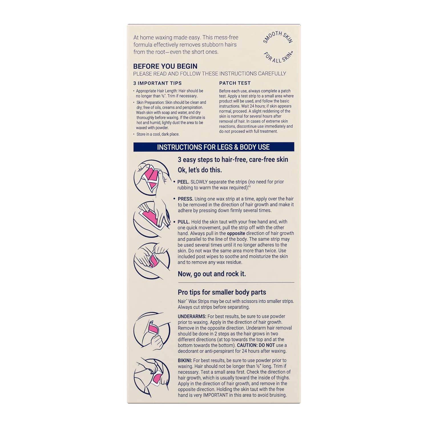 Nair Wax Strips Body - (3x40)ct/4pk