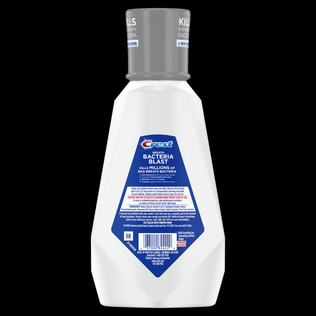 Crest Breath Bacteria Blast Mouthwash Mint 1L - 33.8oz/6pk