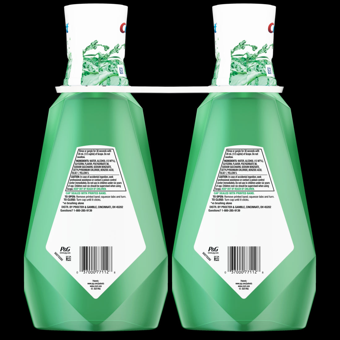 Crest Scope Outlast Mouthwash Fresh Mint Twin Pack - (2x33.8)oz/3pk