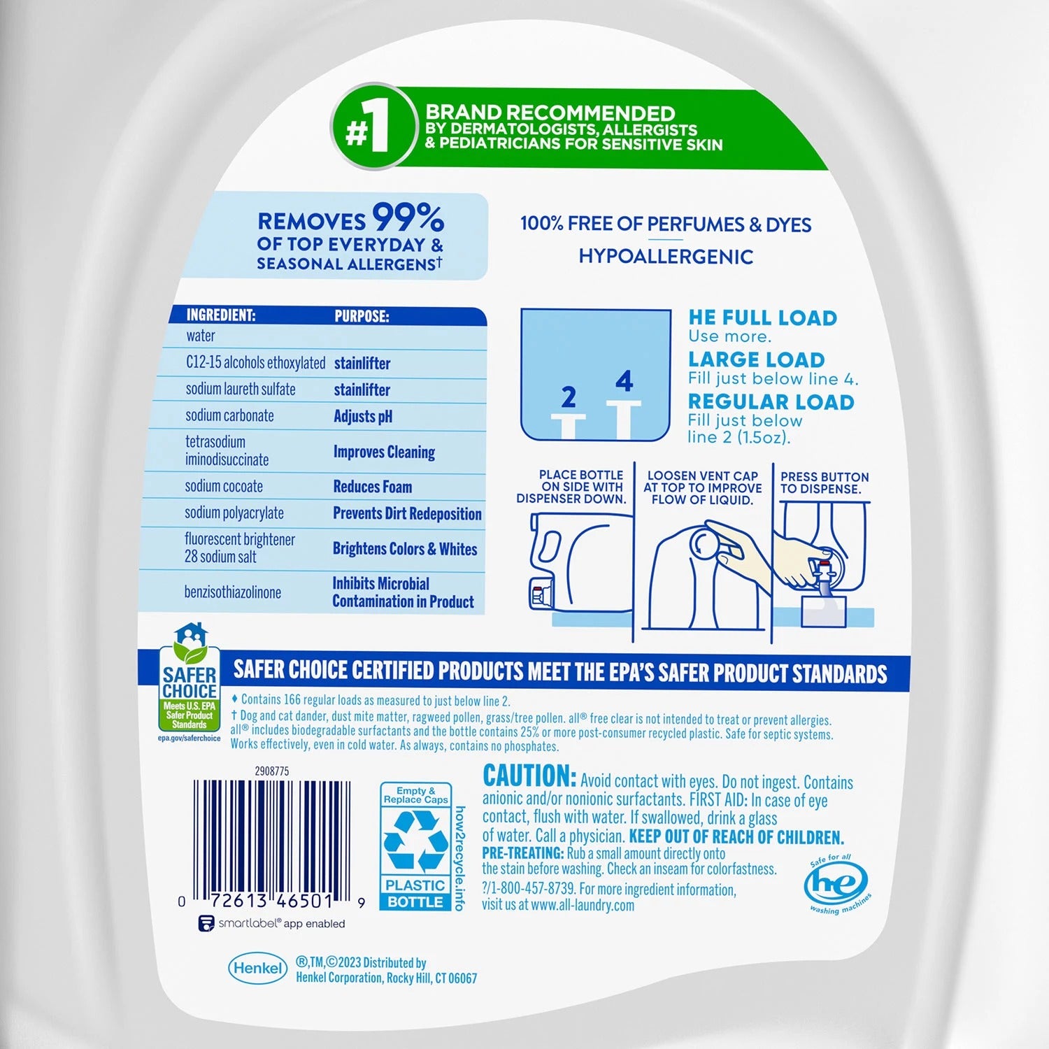All free clear Liquid Laundry Detergent The Original 166 loads - 250oz/1pk