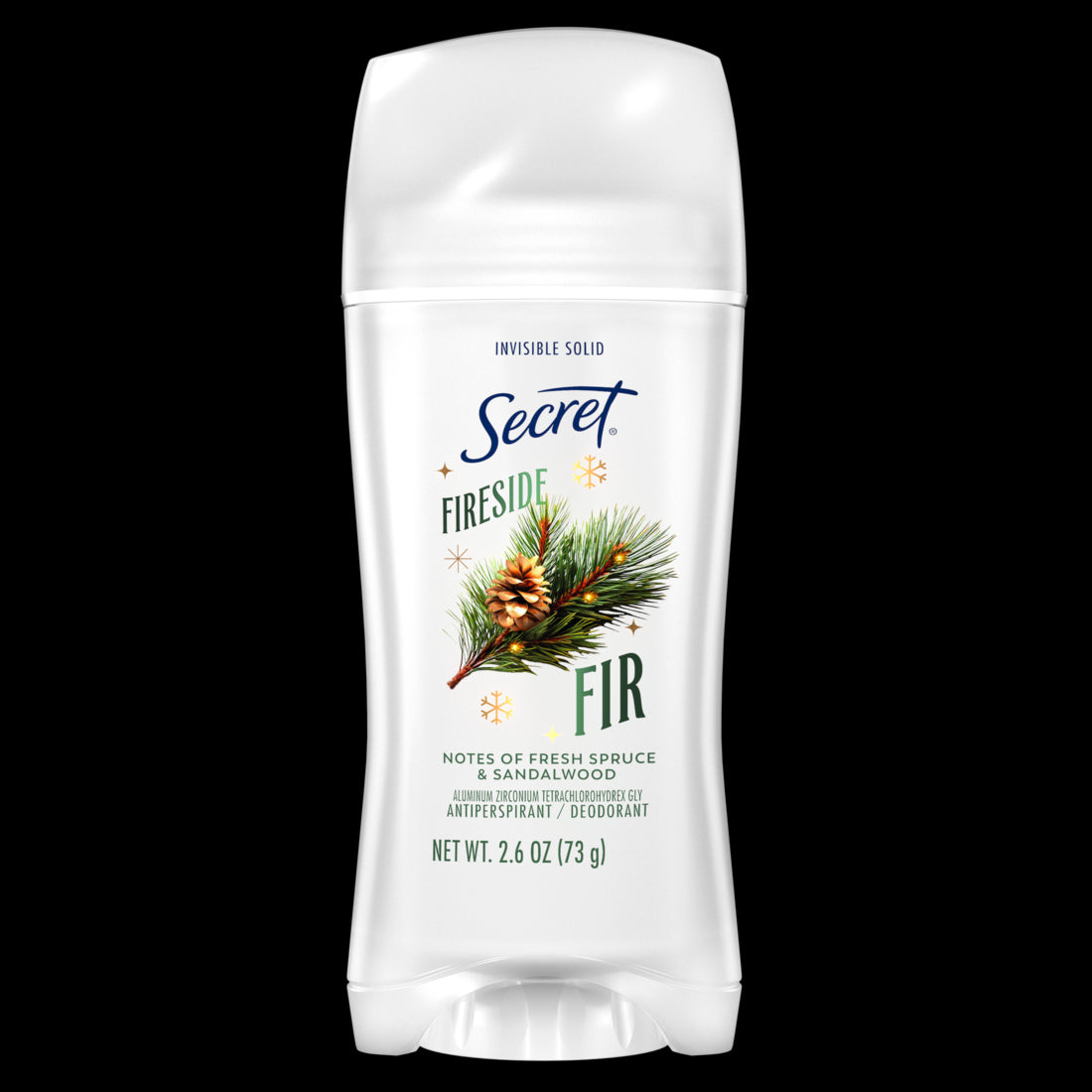 Secret Fresh Invisible Solid Antiperspirant and Deodorant for Women Fireside Fir - 2.6oz/12pk