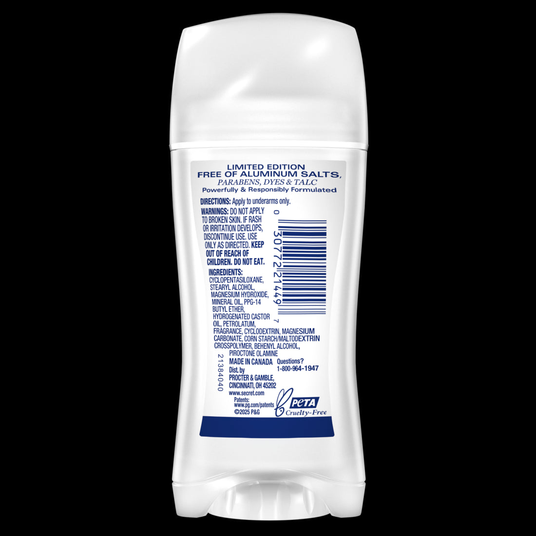 Secret Aluminum Free Deodorant for Women Spoonful of Sugar - 2.4oz/12pk
