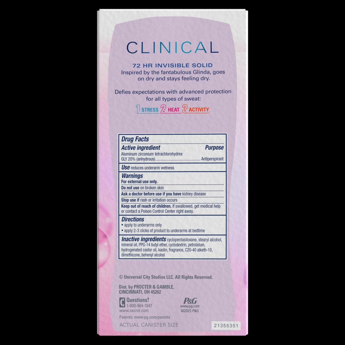 Secret Clinical Invisible Solid Antiperspirant & Deodorant for Women Couldn't be Lovelier Notes of Raspberry and Bubbles - 2.6oz/12pk