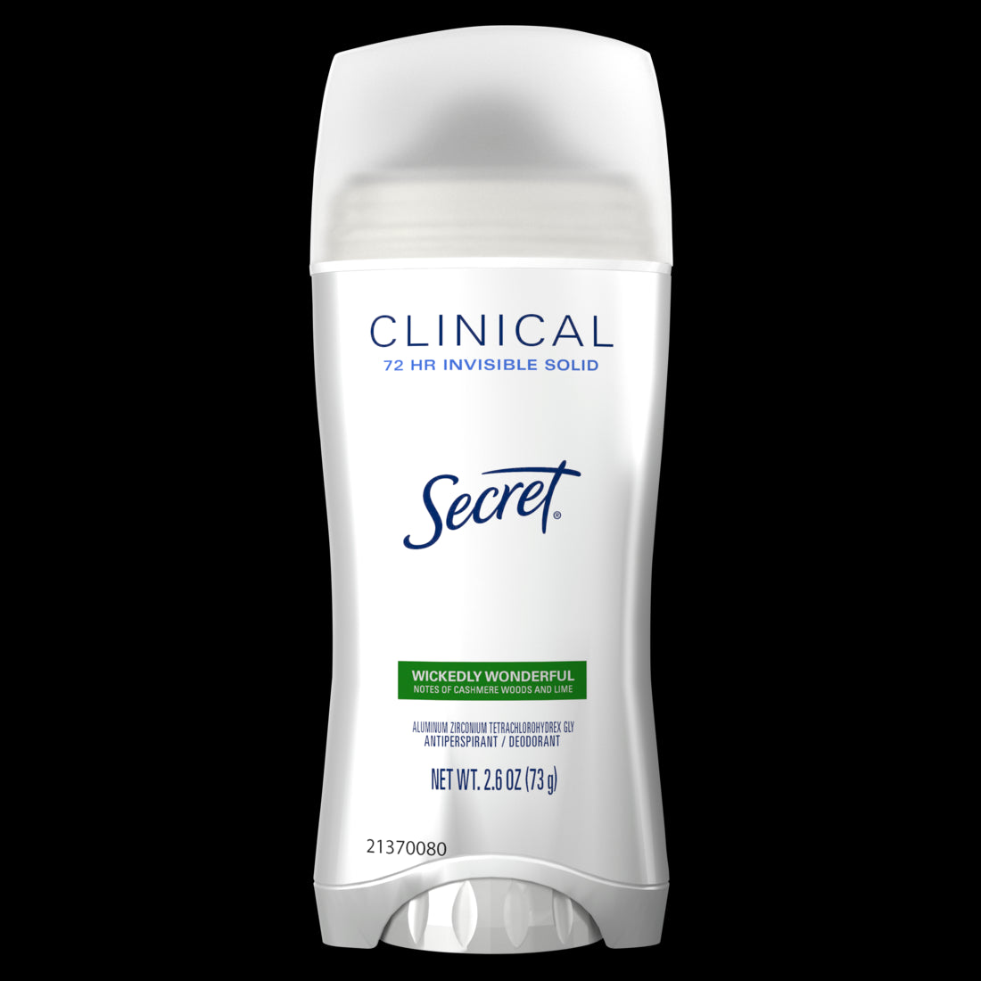 Secret Clinical Invisible Solid Antiperspirant & Deodorant for Women Wickedly Wonderful Notes of Cashmere Wood and Lime - 2.6oz/12pk