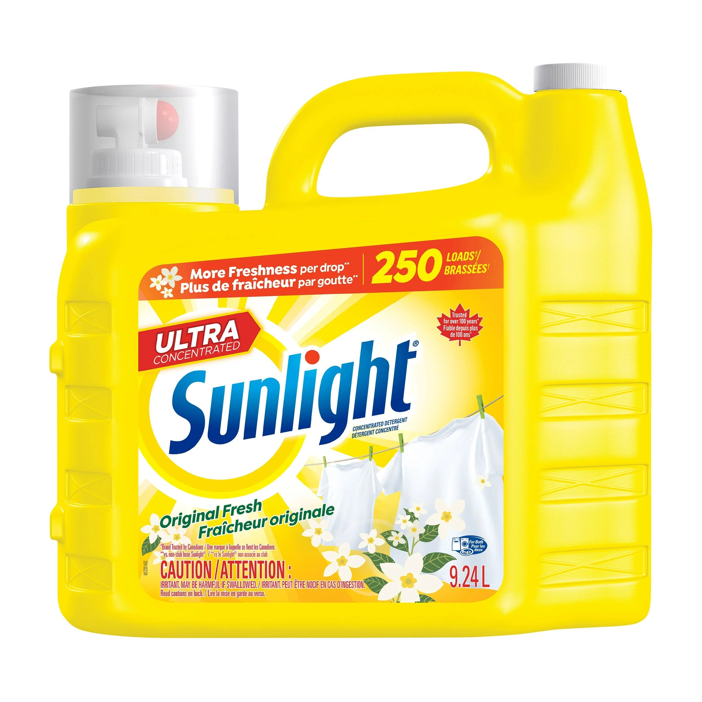 Sunlight Ultra Concentrated Original Fresh Laundry Detergent 250 Loads - 312oz/9.24L/2pk