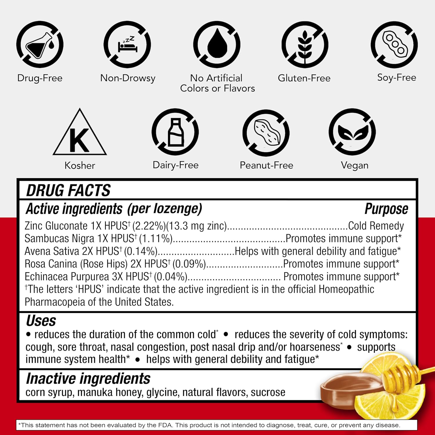 Cold-EEZE Plus Defense Manuka Honey Lemon Flavor Lozenge - 25ct/48pk