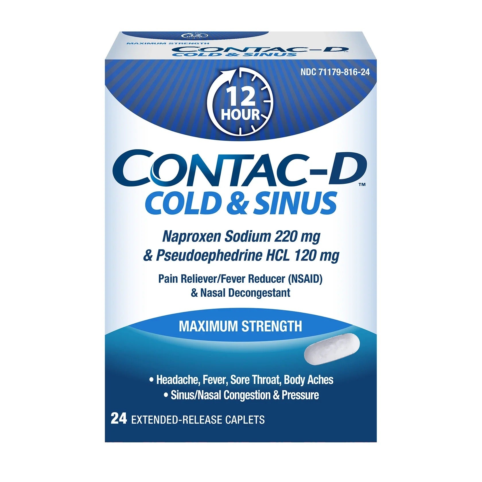 Contac-D Cold & Sinus - 24ct/24pk