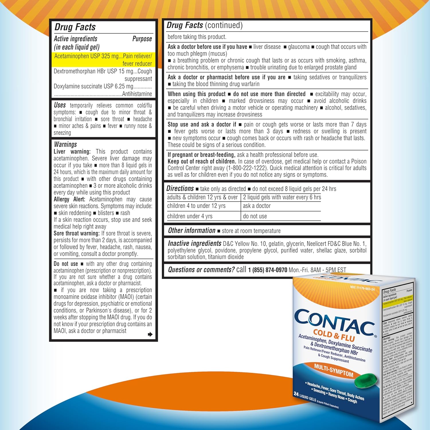 Contac Multi-Symptom Liquid Gels - 24ct/24pk