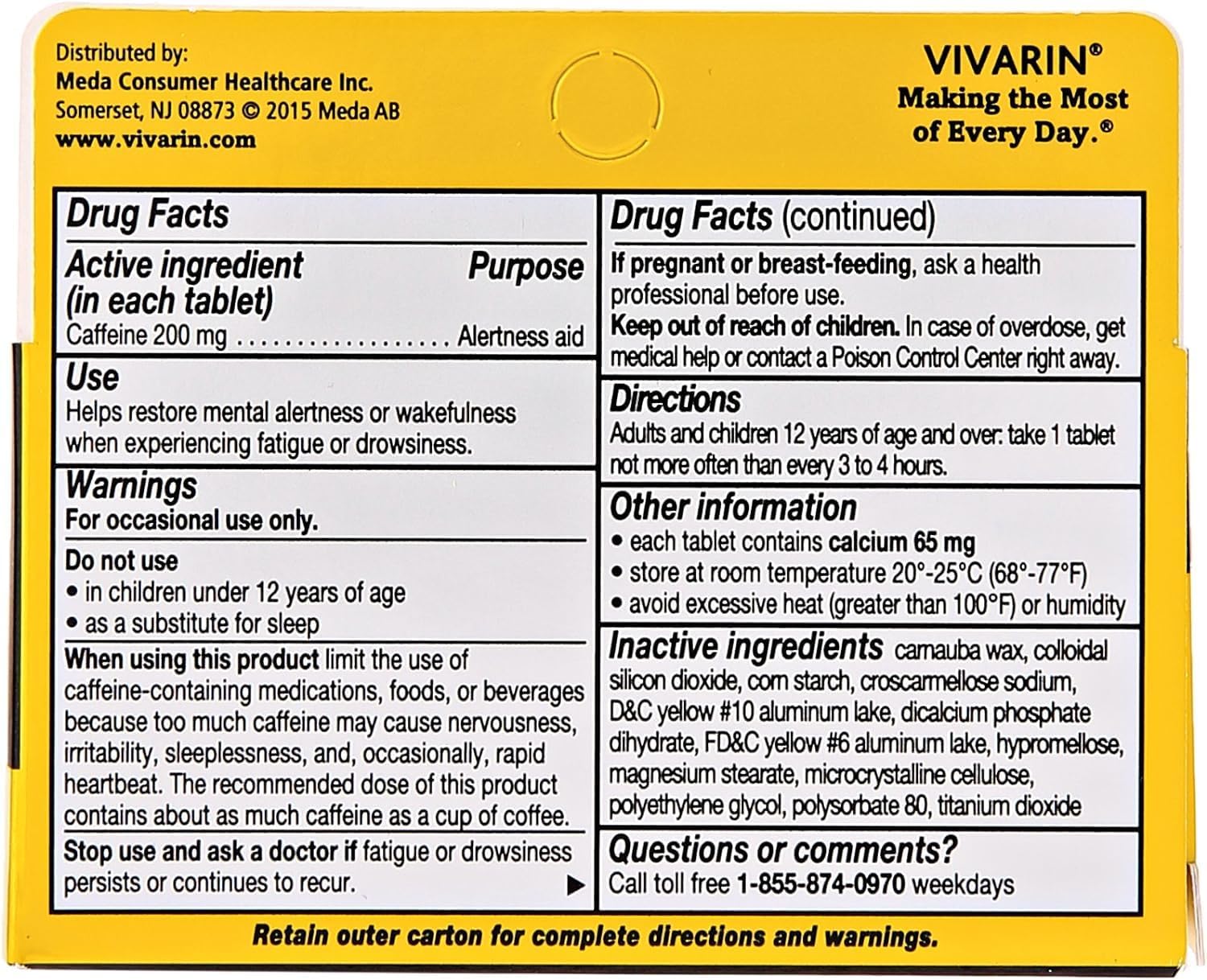 Vivarin Tablets - 40ct/12pk