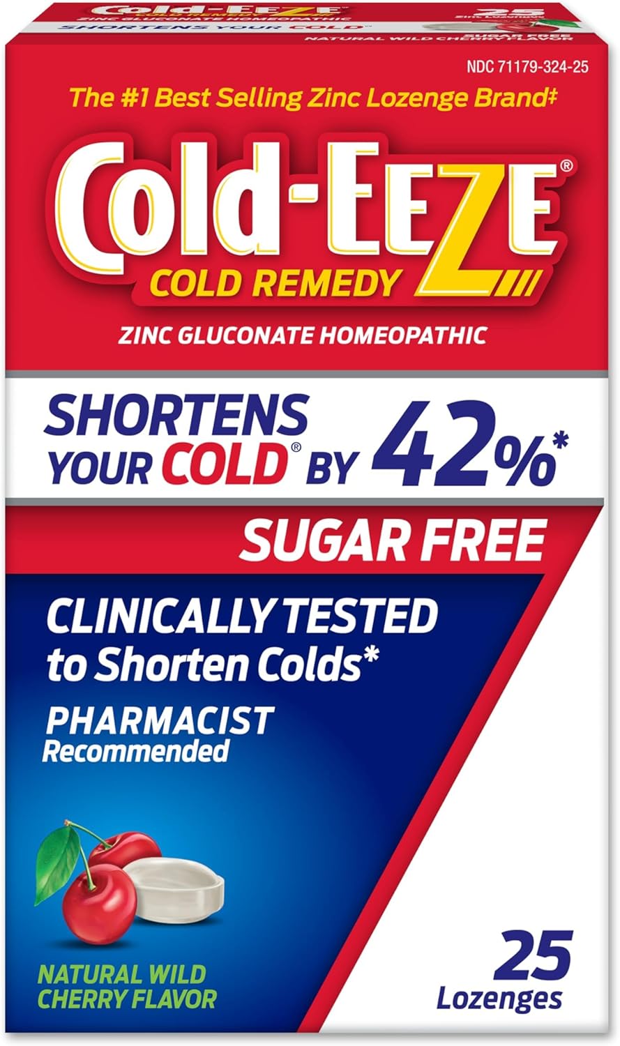 Cold-EEZE Sugar Free Natural Cherry Flavor Lozenge - 25ct/48pk