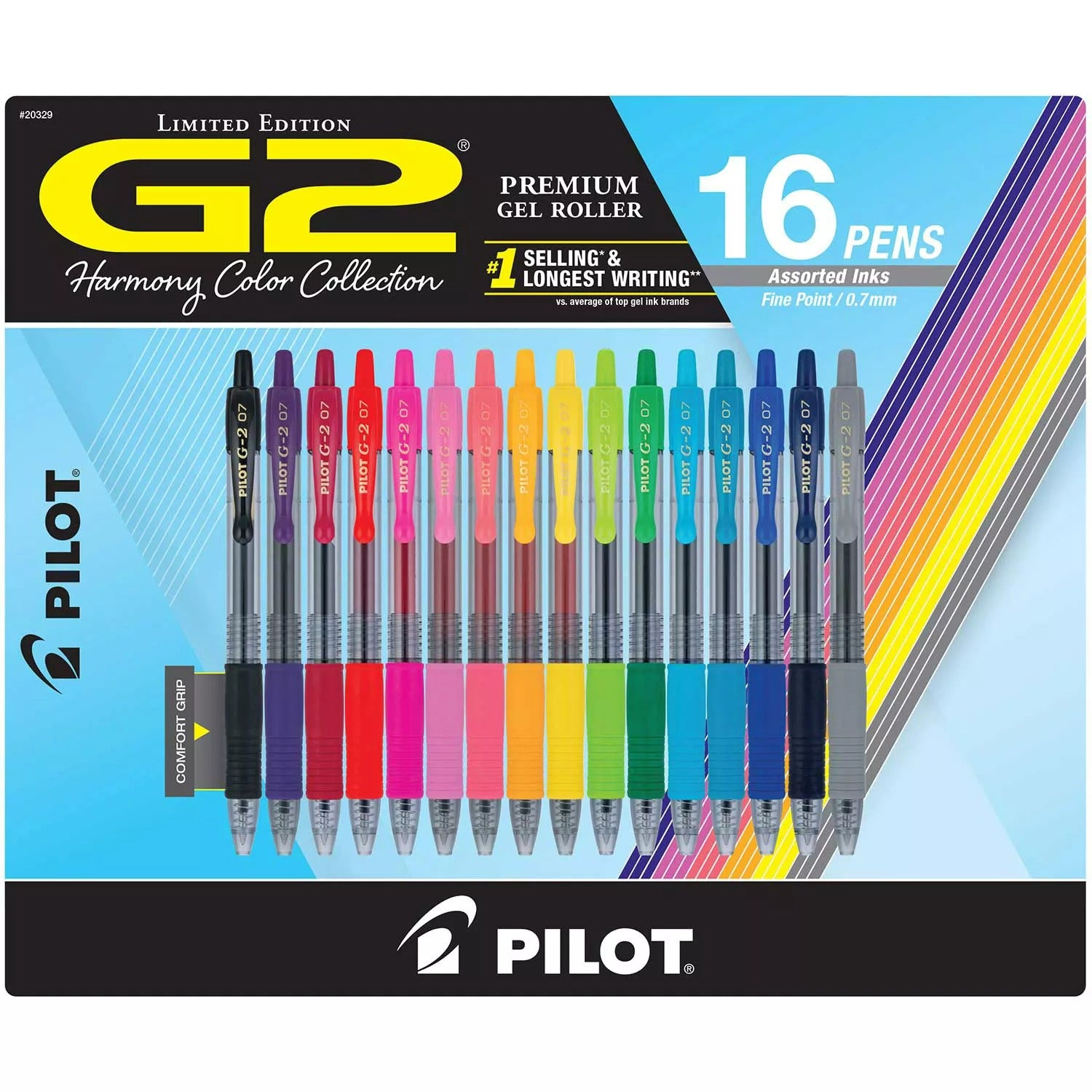 Pilot G2 Premium Gel Roller Assorted Ink Fine Point - 16ct/1pk