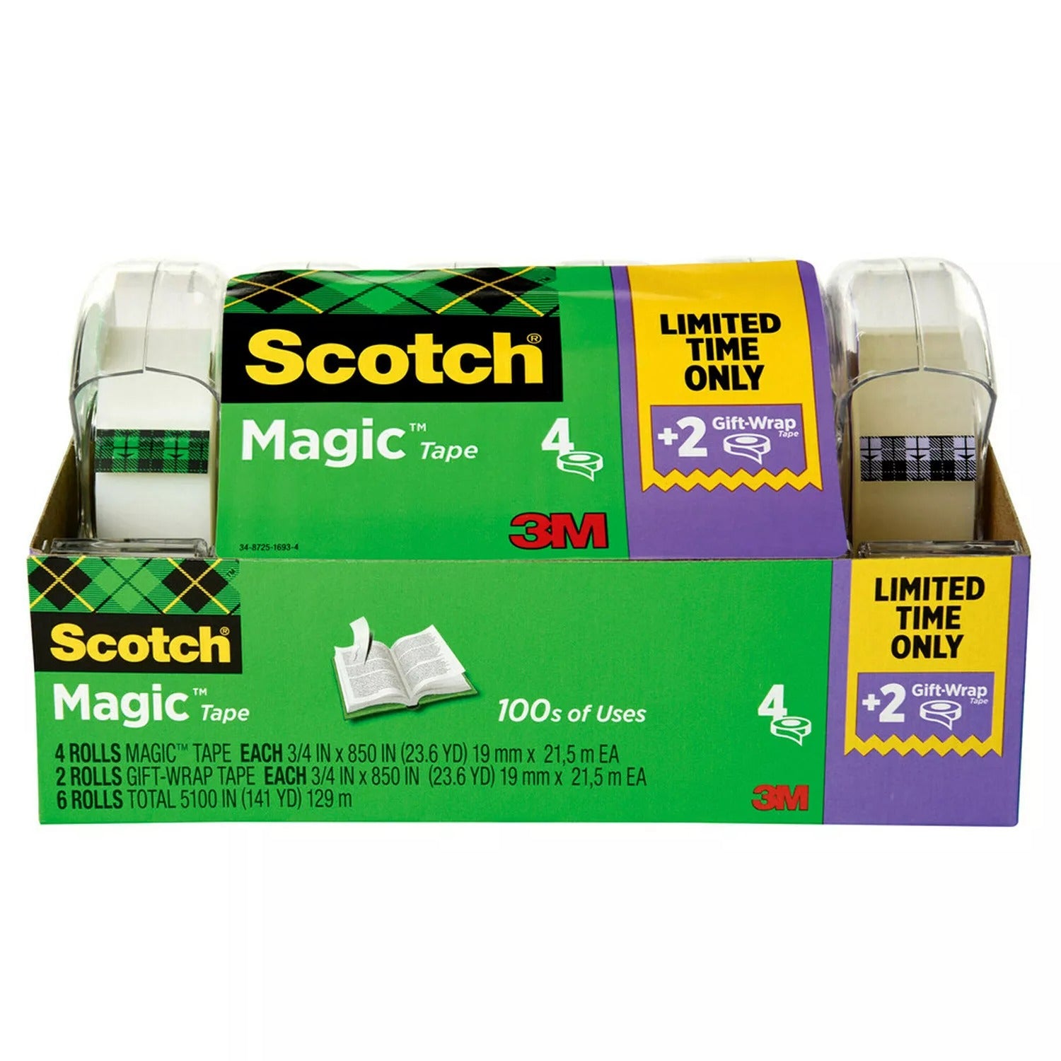 Scotch Magic Tape " x 850" - 6ct/1pk