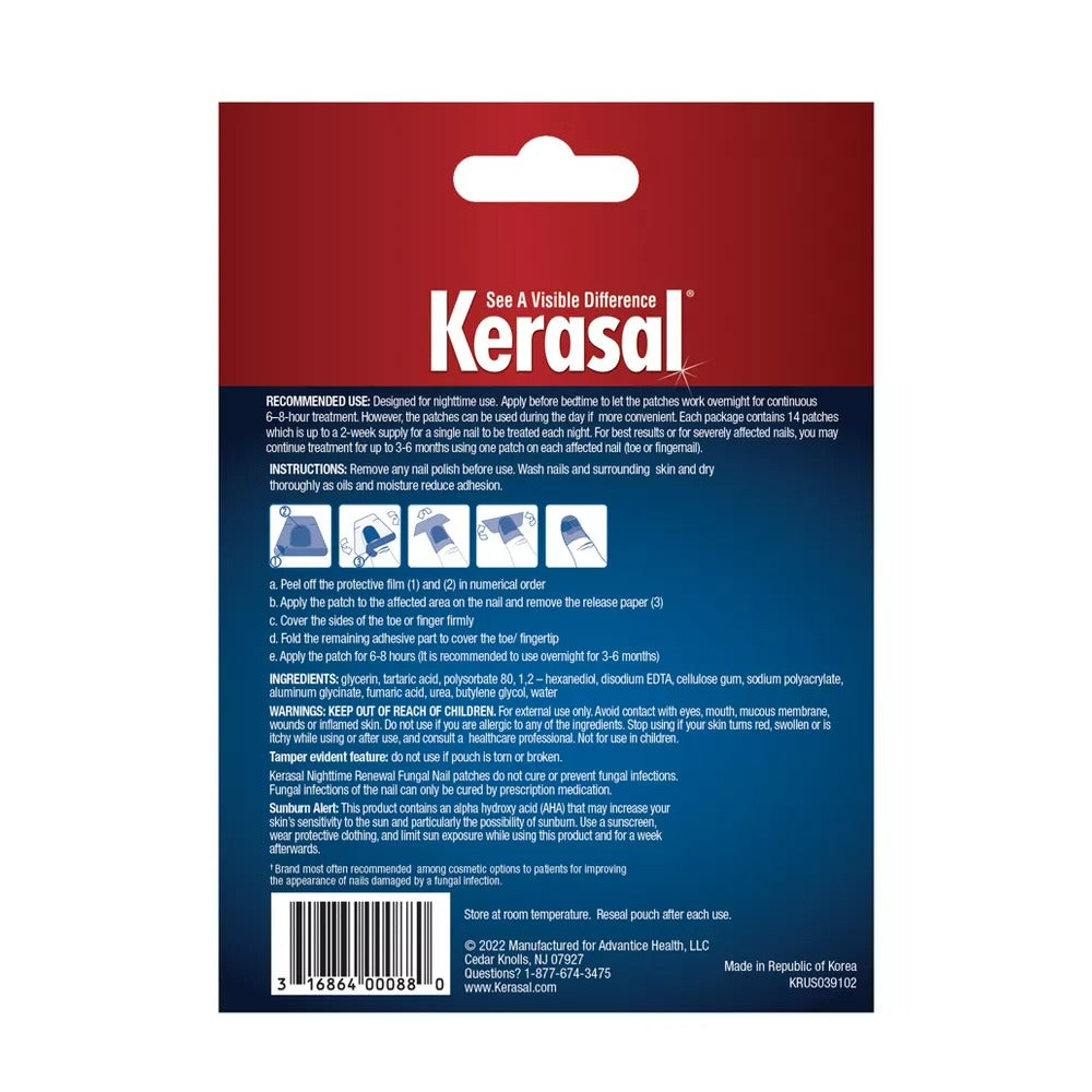 Kerasal Nighttime Fungal Nail Patches - 14ct/4pk