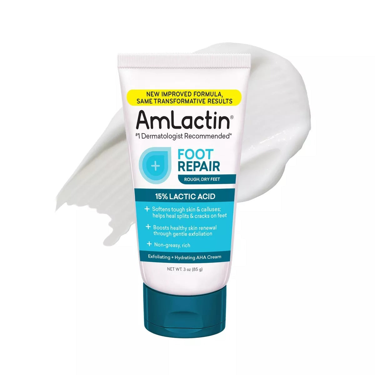 AmLactin Foot Repair Foot Cream Therapy AHA Cream Unscented - 3.0oz/12pk