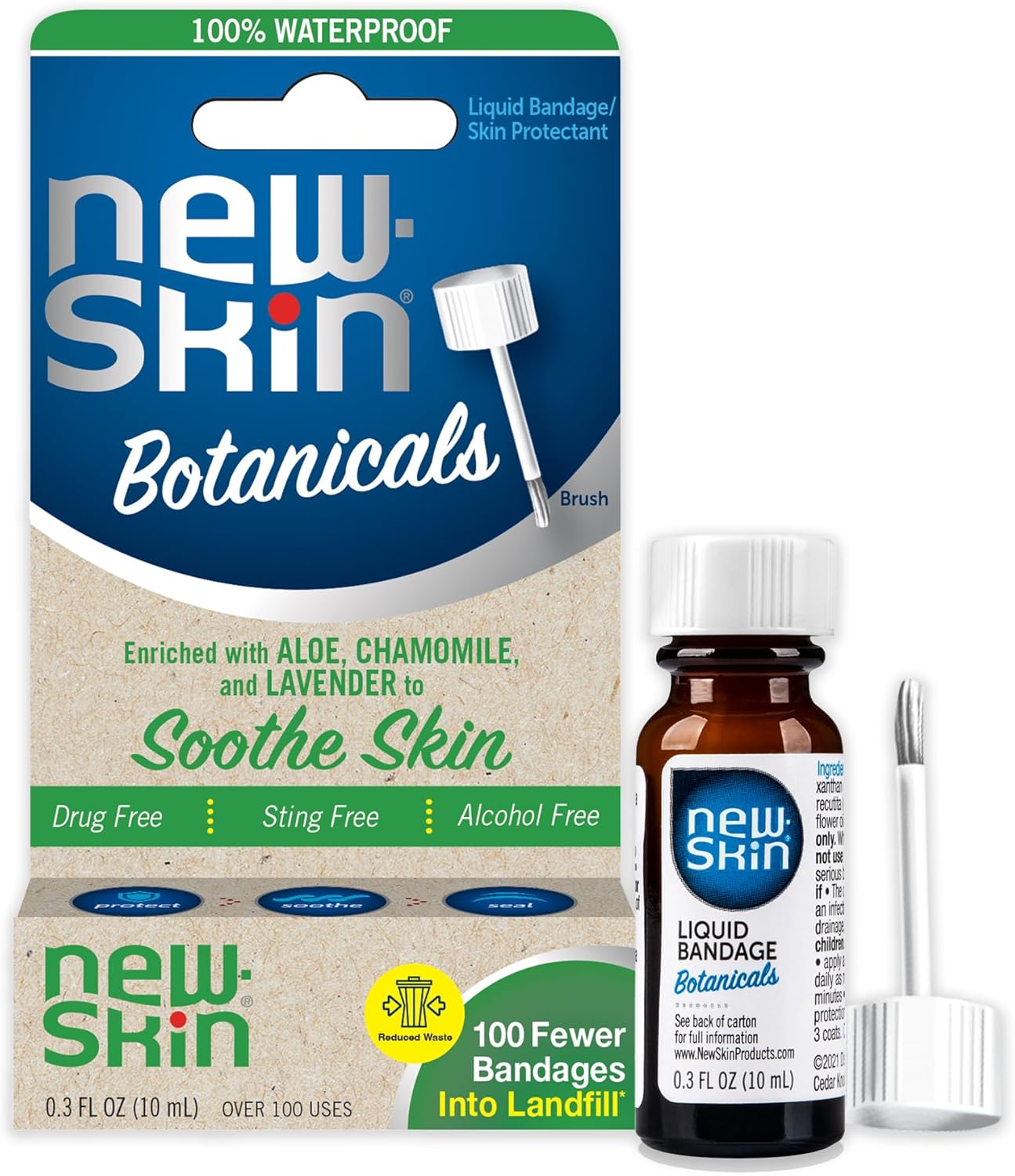 New-Skin Botanicals Liquid Bandage for Minor Cuts and Scrapes - 0.3oz/24pk