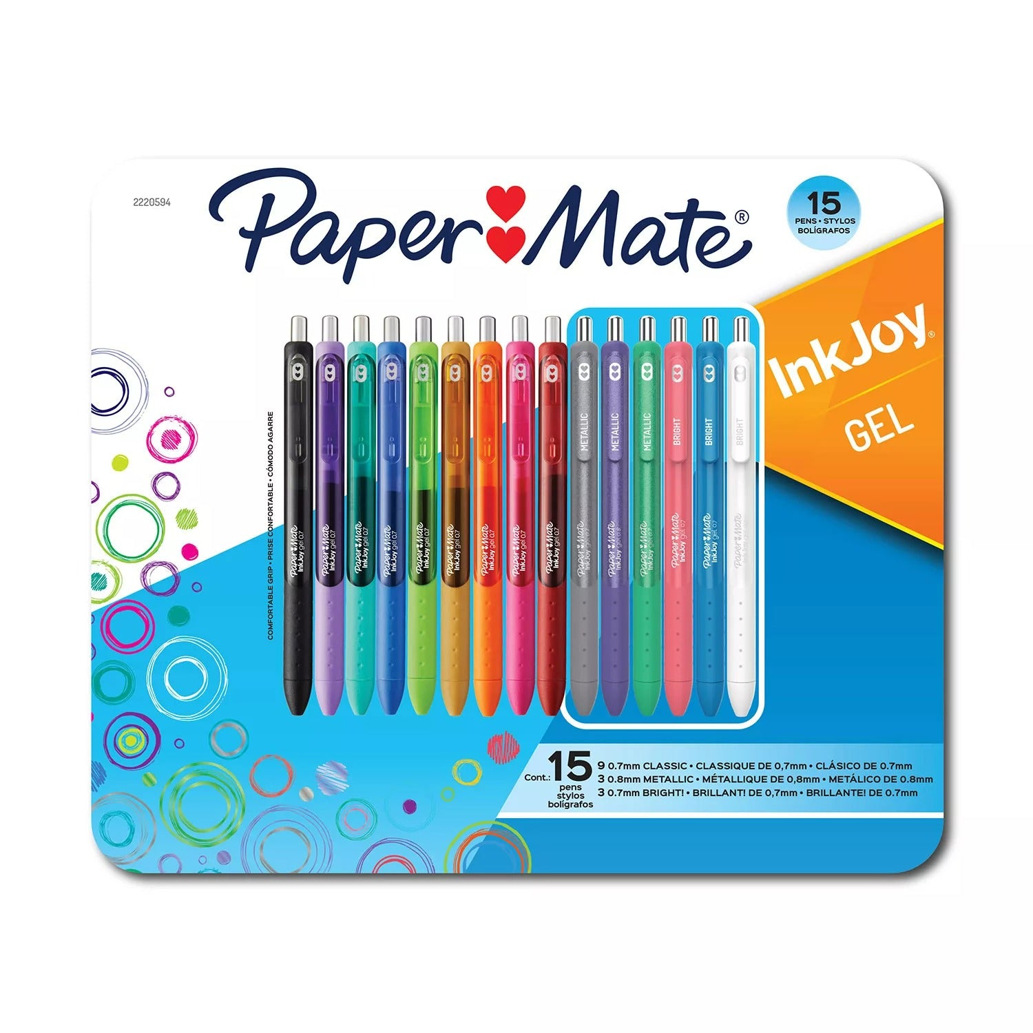 Paper Mate InkJoy Gel Pens Medium Tip Assorted Colors - 15ct/1pk