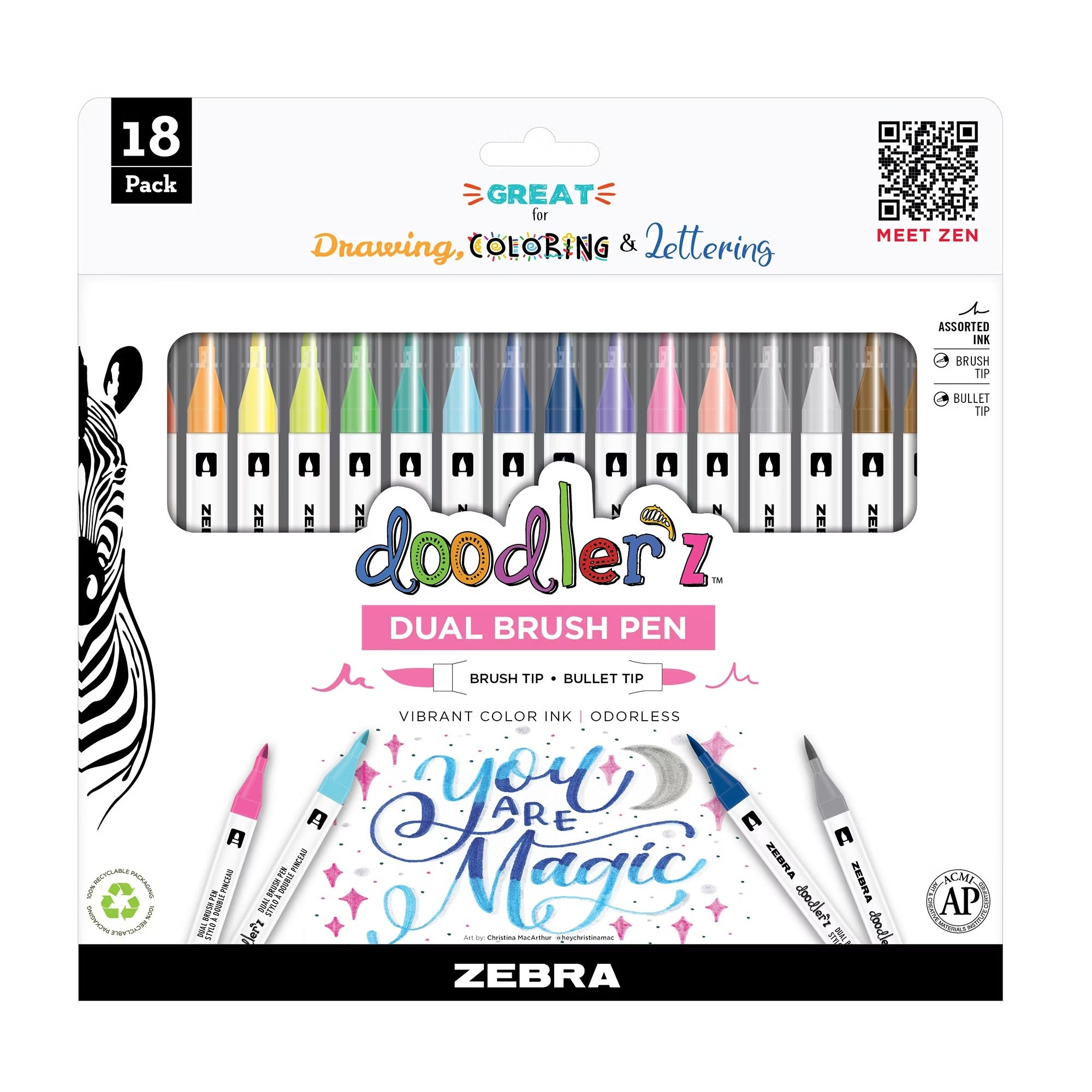 Doodler'z Dual Brush Pens Assorted - 18ct/1pk