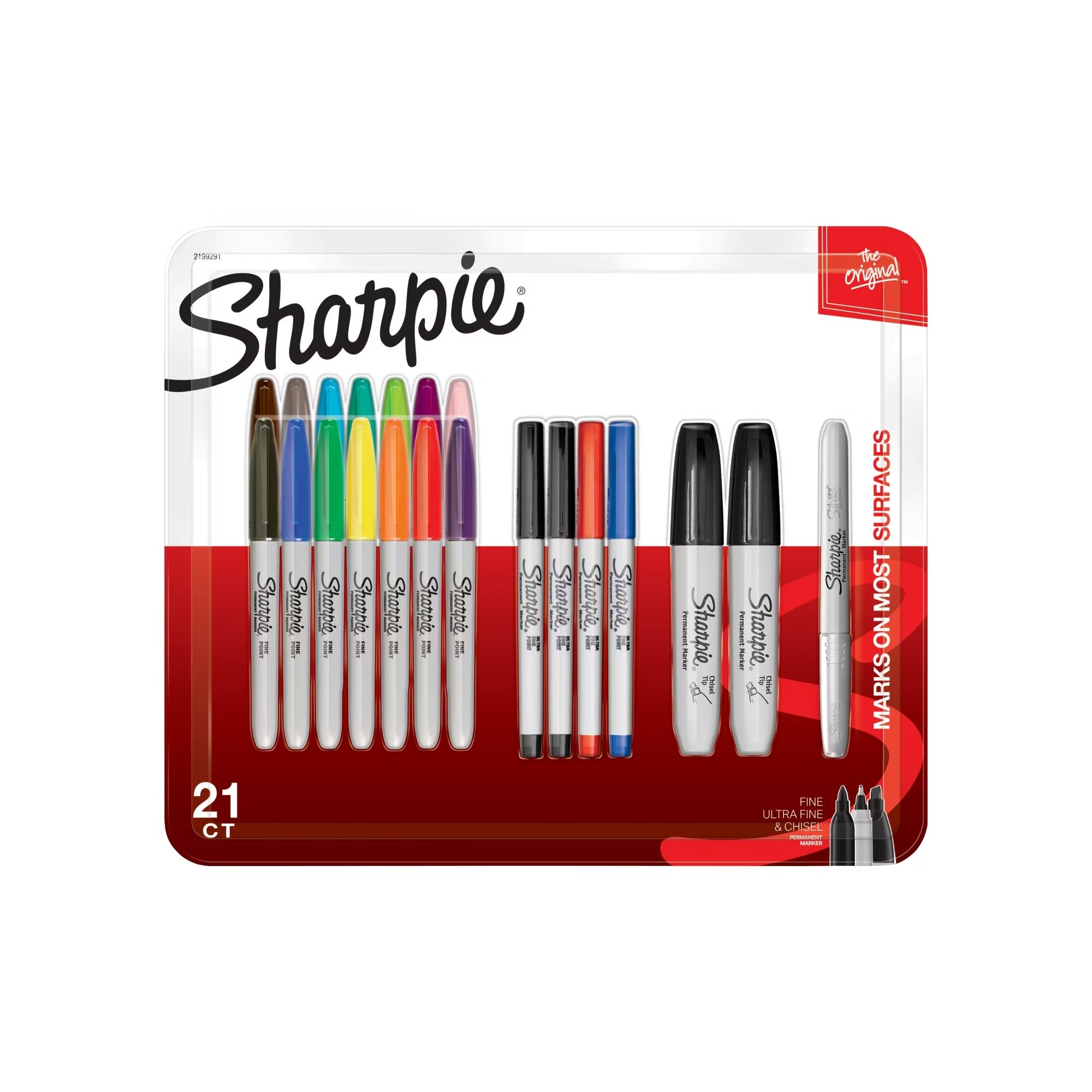 Sharpie Permanent Markers Assorted Tips and Colors - 21ct/1pk
