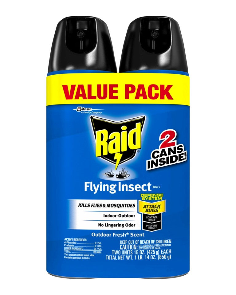 Raid Flying Insect Killer Outdoor Fresh Twin Pack - (2x15)oz/5pk