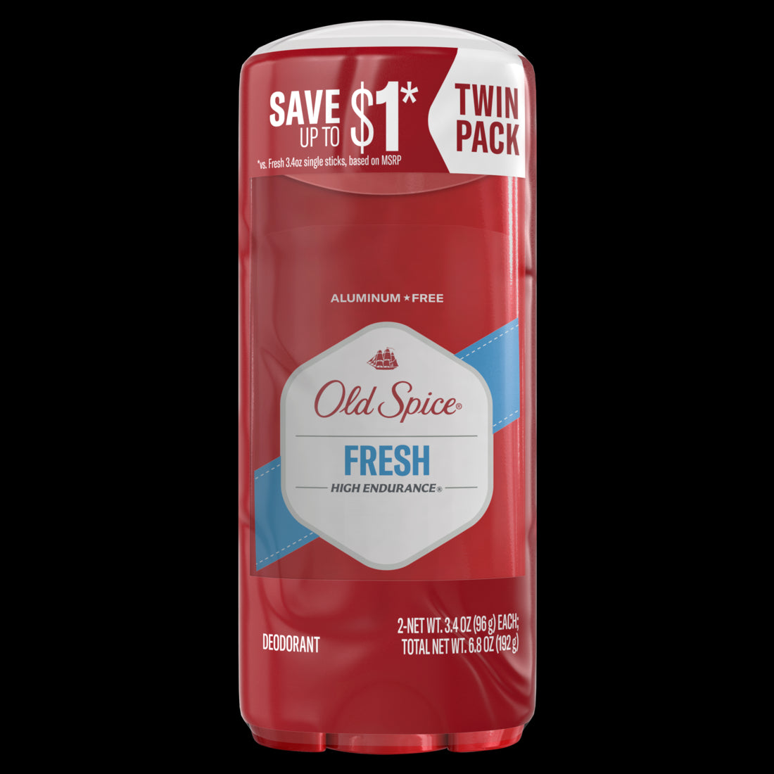 Old Spice Aluminum Free Deodorant for Men High Endurance Fresh Twin Pack - 3.4oz/6pk