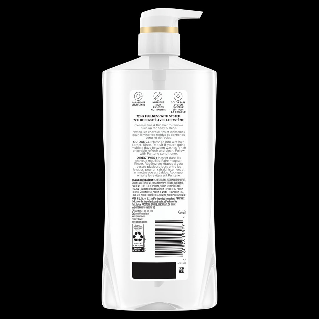 Pantene Pro-V Sheer Volume 72 HR Fullness Shampoo - 27.7oz/4pk