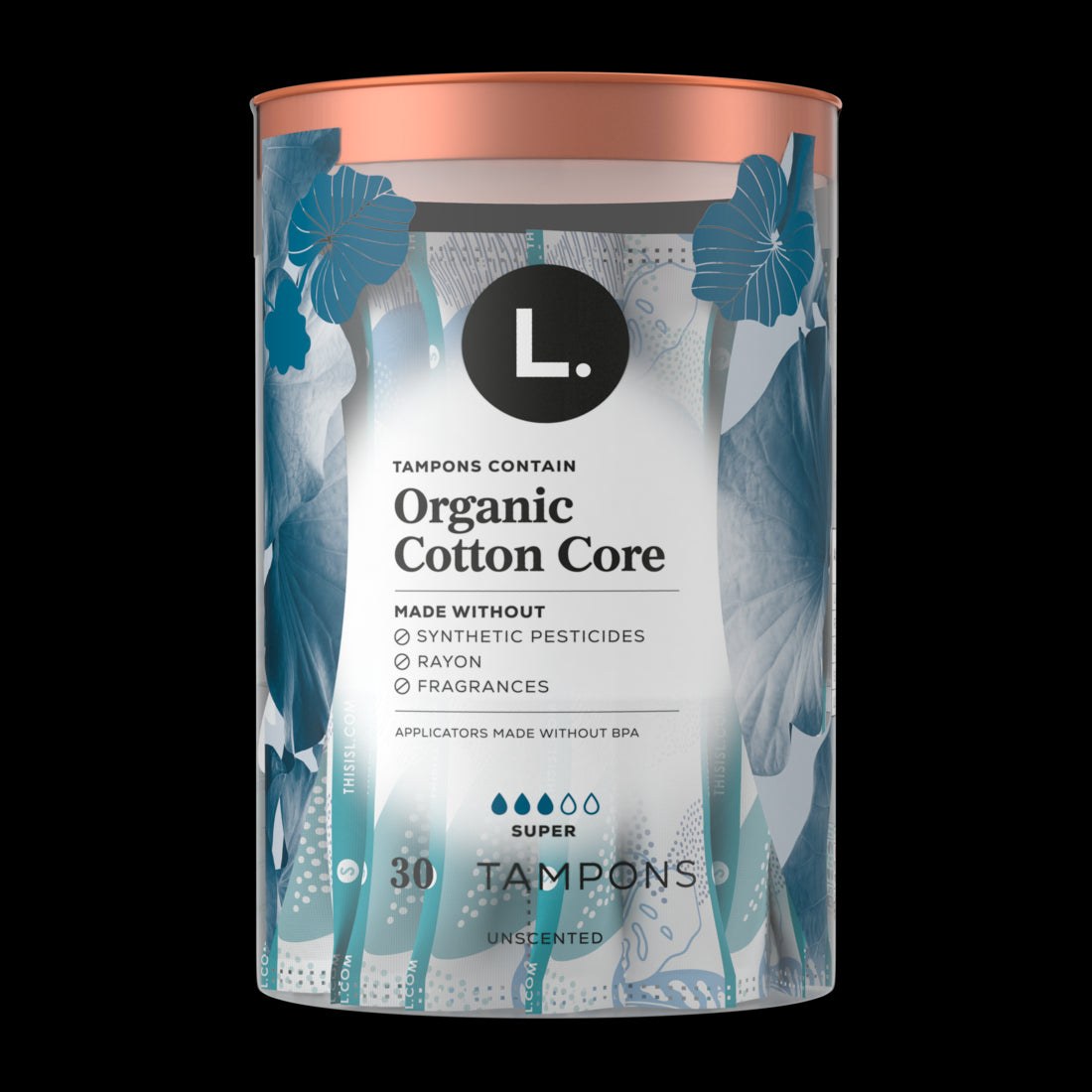 L. Organic Cotton Tampons Super Absorbency - 30ct/8pk