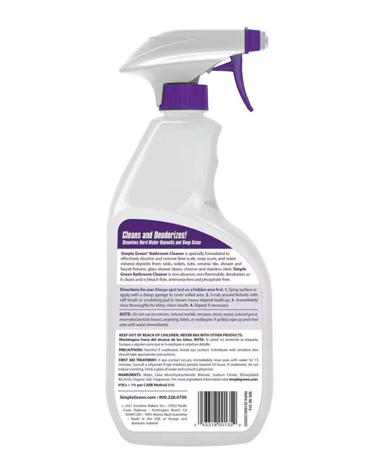 Simple Green Ready-To-Use Bathroom Trigger - 32oz/12pk