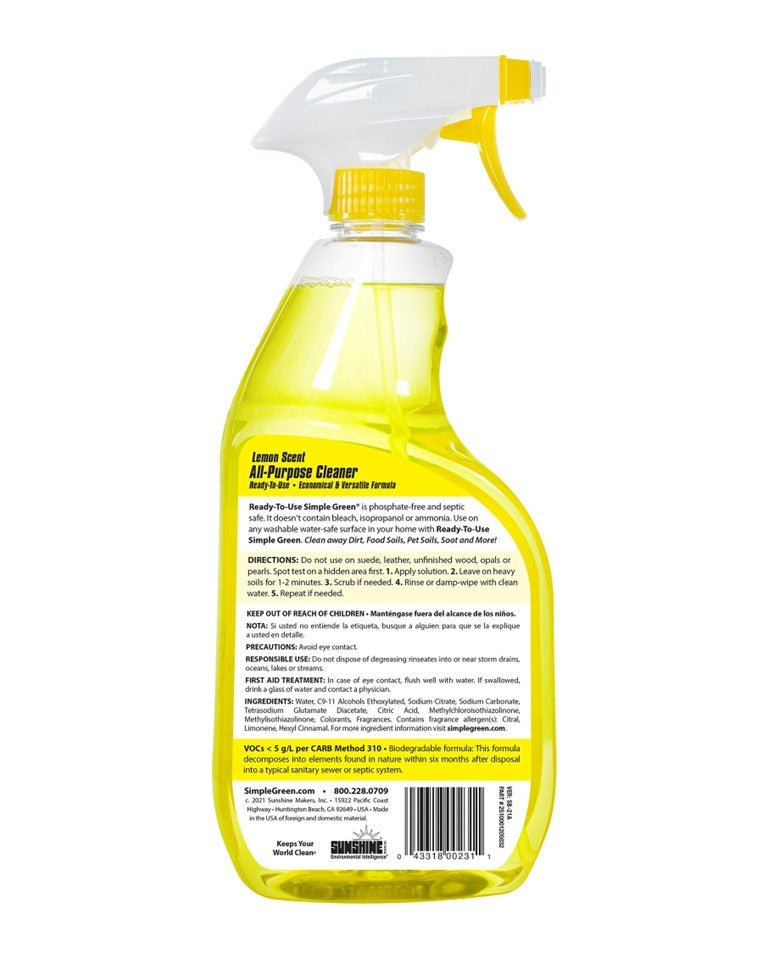 Simple Green Ready-To-Use Lemon Trigger - 32oz/12pk