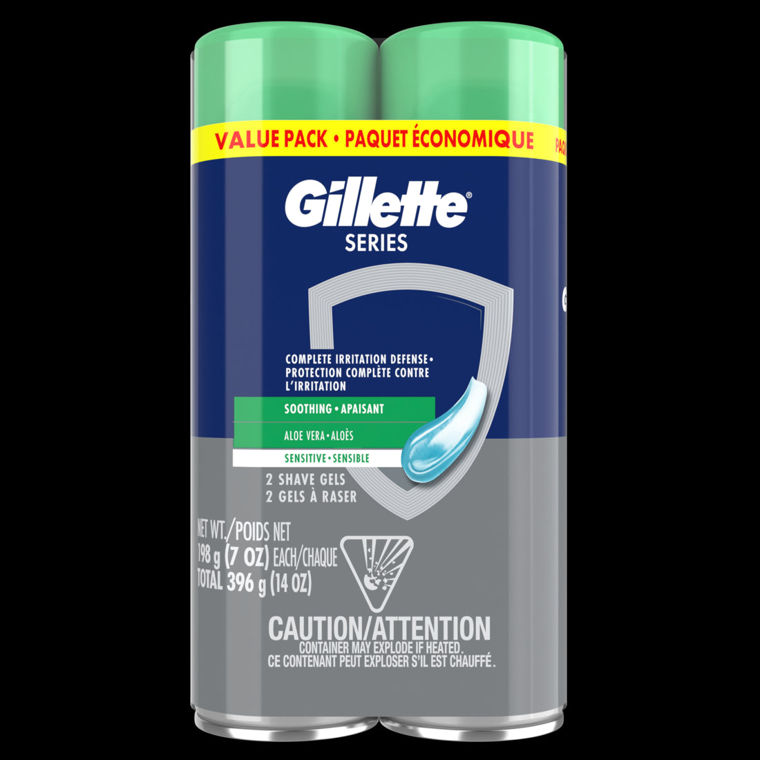Gillette Series Soothing Shaving Gel for Men Protects Against 5 Signs of Shaving Irritation With Aloe Vera Suitable for Sensitive Skin Twin Pack - (2x7.0)oz/3pk