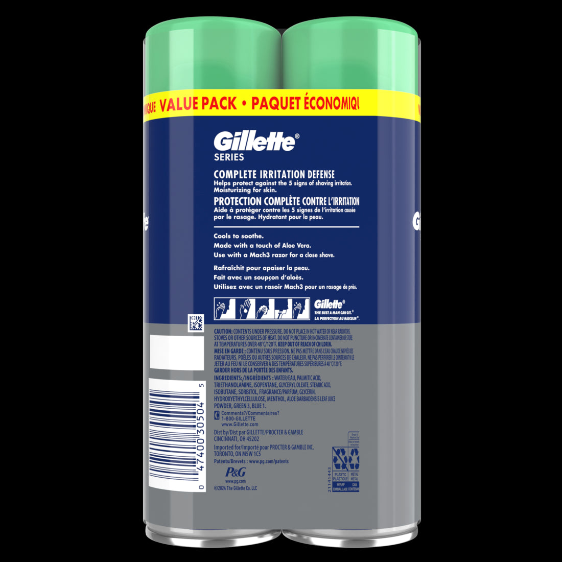 Gillette Series Soothing Shaving Gel for Men Protects Against 5 Signs of Shaving Irritation With Aloe Vera Suitable for Sensitive Skin Twin Pack - (2x7.0)oz/3pk