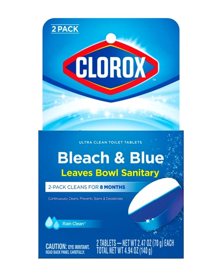 Clorox Toilet Bowl Cleaner Automatic Bleach & Blue Front to Back - (2x2.47)oz/6pk