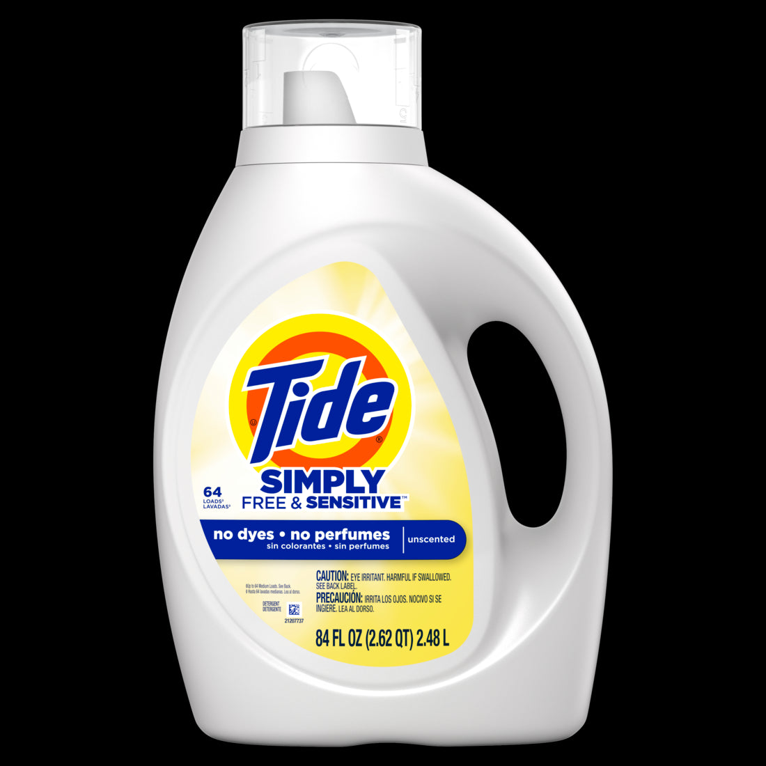 Tide Simply Liquid Laundry Detergent Free & Sensitive Scent 64 Loads - 84oz/4pk
