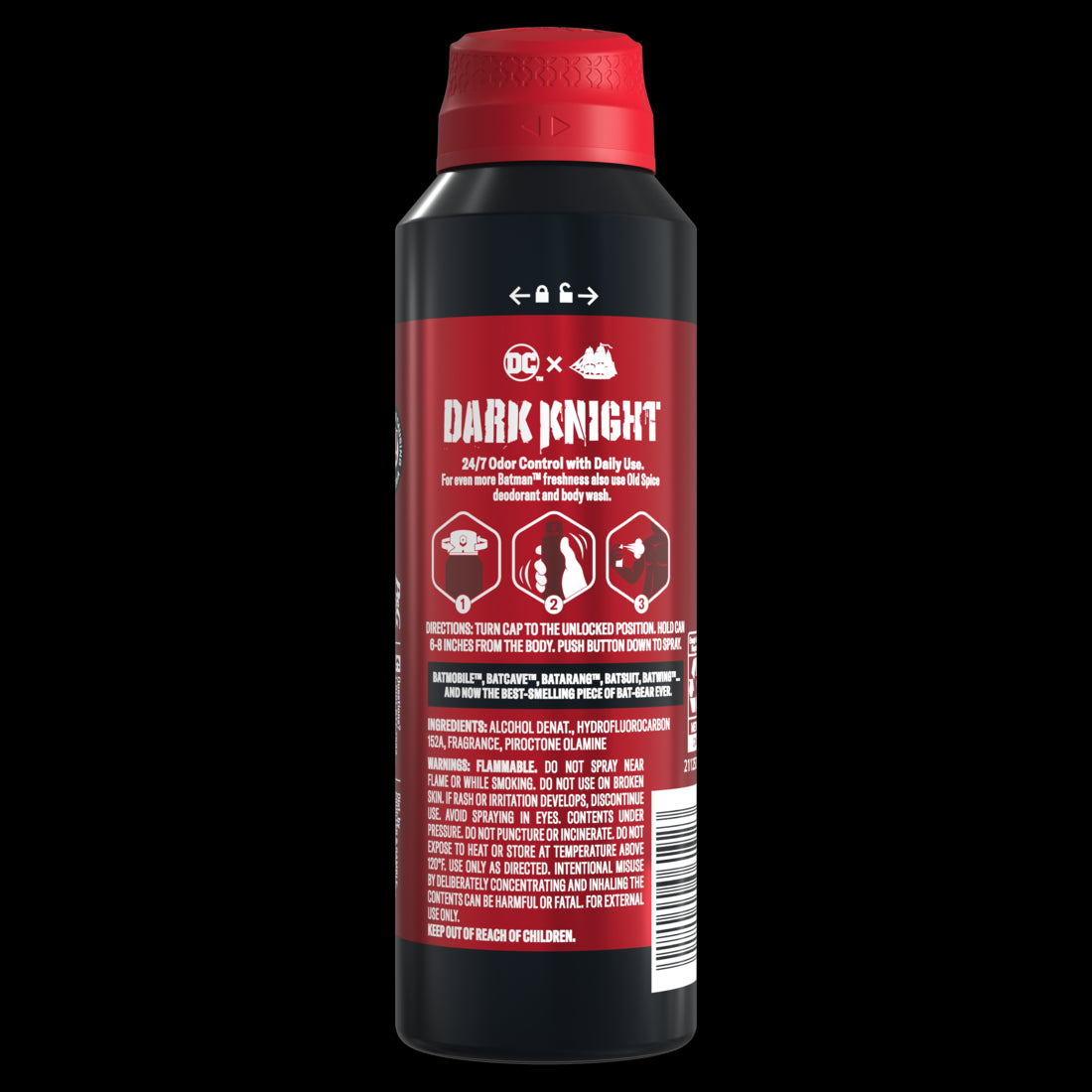 Old Spice Aluminum Free Deodorant for Men 24/7 Freshness Body Spray Long Lasting Odor Protection Smell Like a Hero Batman Black Cherry and Nightfall Scent - 5.1oz/12pk